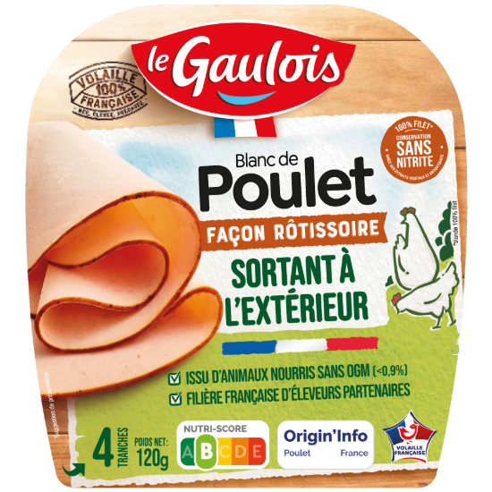 Blanc De Poulet Sortant À L'extérieur Façon Rôtissoire 4 Tranches