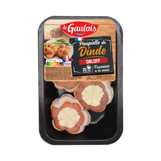 Visuel du pack paupiette de dinde Orloff Le Gaulois, élaborée avec de la volaille française